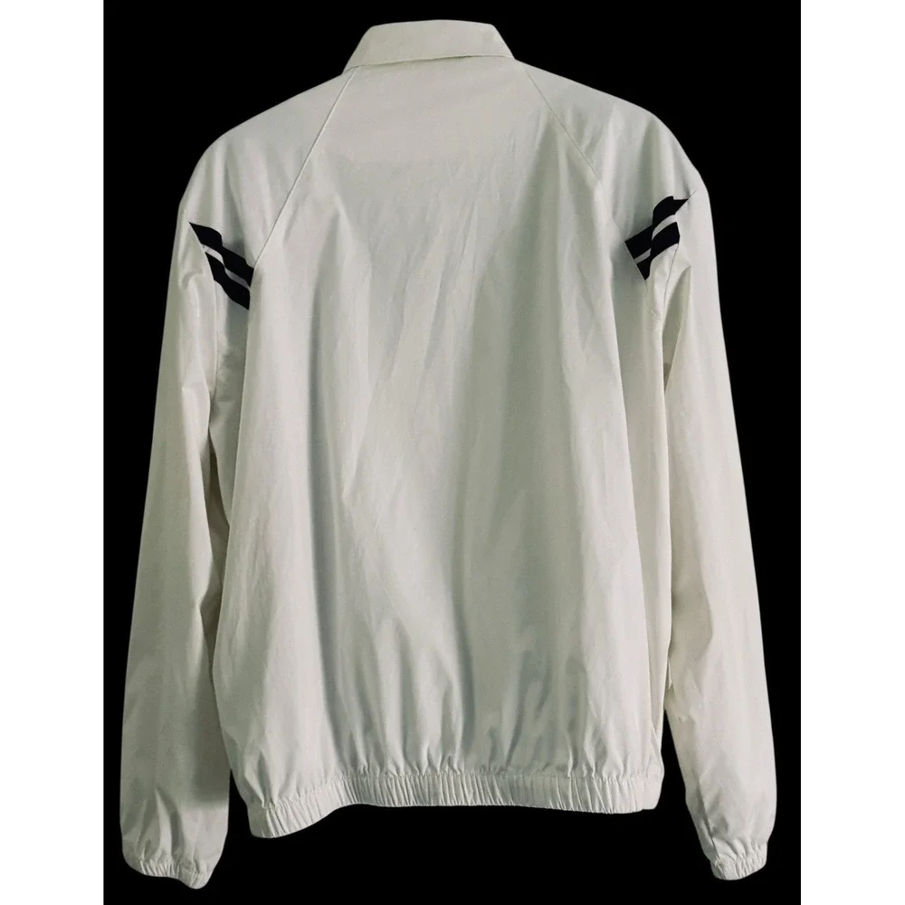 VTG 90s Polo Ralph Lauren Men Jacket XL White Black Stripe Harrington Lined Mesh